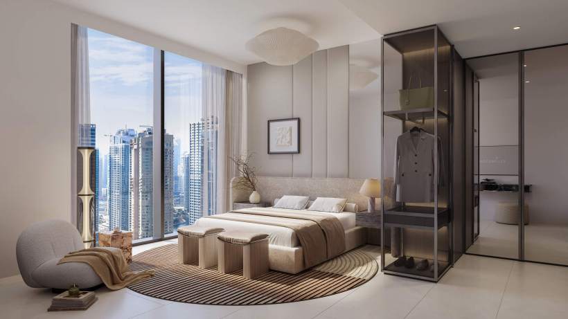 Eltiera Heights by Ellington — bedroom render with lake views